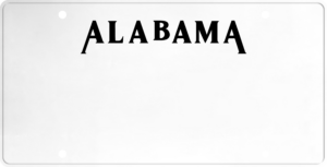 USA license plate Alabama2 black text