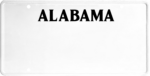 USA license plate Alabama black text