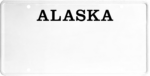 USA license plate Alaska black text