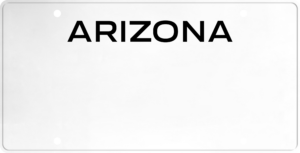 USA license plate Arizona black text