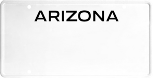 USA license plate Arizona black text