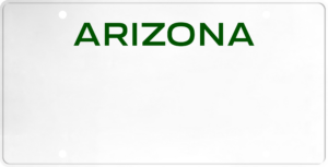 USA license plate Arizona green text