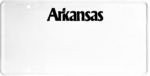 USA license plate Arkansas black text
