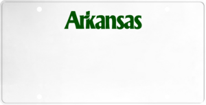 USA license plate Arkansas green ext