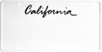 USA license plate California black text