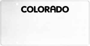 USA license plate Colorado black text