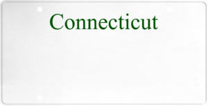 USA license plate Connecticut green text
