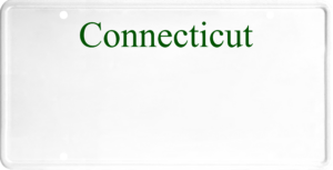 USA license plate Connecticut green text