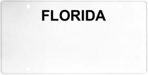 USA license plate Florida black text