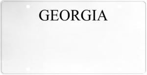 USA license plate Georgia black text