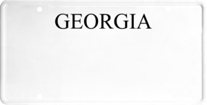 USA license plate Georgia black text