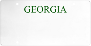 USA license plate Georgia green text