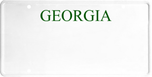 USA license plate Georgia green text