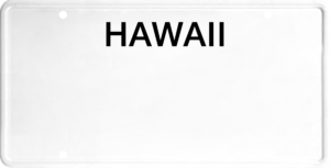USA license plate Hawaii black text