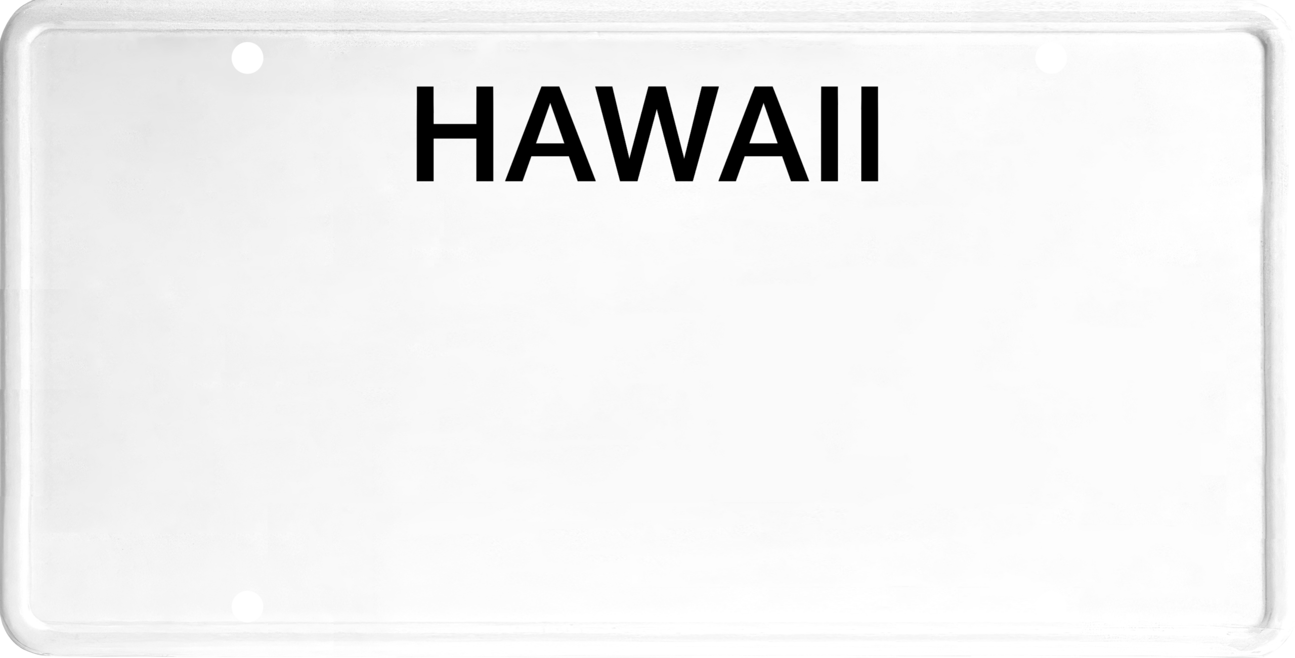 USA license plate Hawaii black text