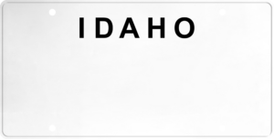 USA license plate Idaho black text