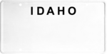 USA license plate Idaho black text