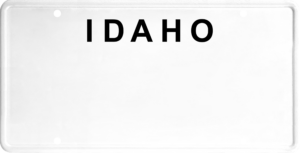 USA license plate Idaho black text
