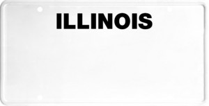 USA license plate Illinois black text