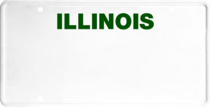USA license plate Illinois green text