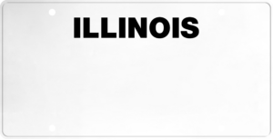 USA license plate Illinois black text