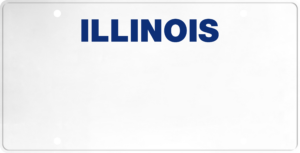 USA license plate Illinois blue text