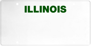 USA license plate Illinois green text