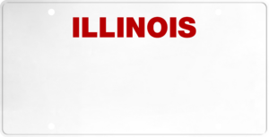 USA license plate Illinois red text
