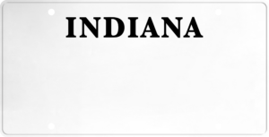 USA license plate Indiana black text