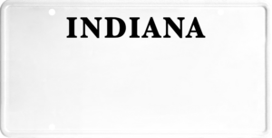 USA license plate Indiana black text