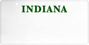 USA license plate Indiana green text