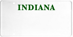 USA license plate Indiana green text