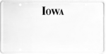 USA license plate Iowa black text
