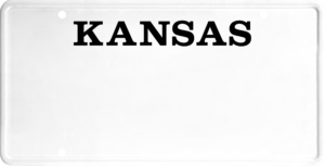 USA license plate Kansas black text