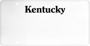 USA license plate Kentucky black text