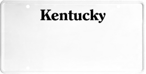 USA license plate Kentucky black text