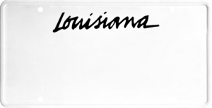 USA license plate Louisiana black text