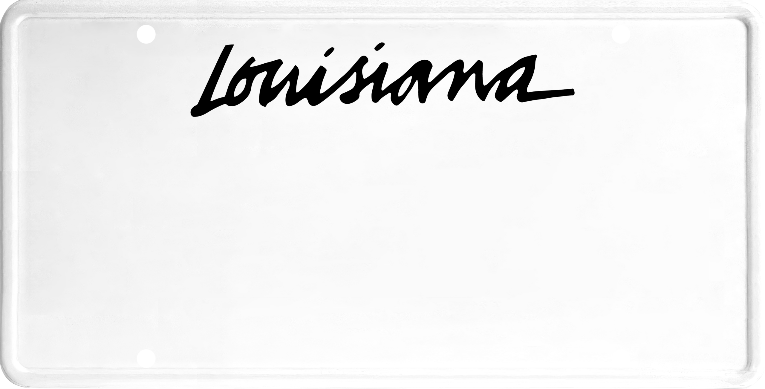 USA license plate Louisiana black text