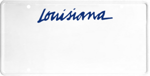 USA license plate Louisiana blue text