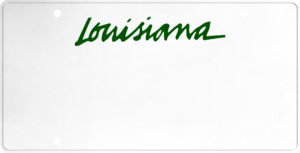 USA license plate Louisiana green text