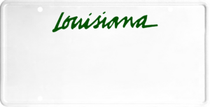 USA license plate Louisiana green text