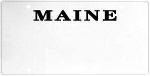 USA license plate Maine black text