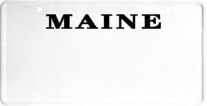 USA license plate Maine black text