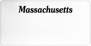 USA license plate Massachusetts black text