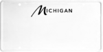 USA license plate Michigan black text