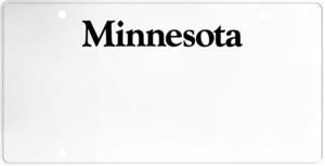USA license plate Minnesota black text