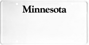 USA license plate Minnesota black text