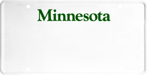 USA license plate Minnesota green text