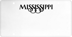USA license plate Mississippi black text