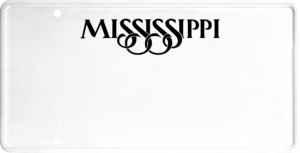 USA license plate Mississippi black text